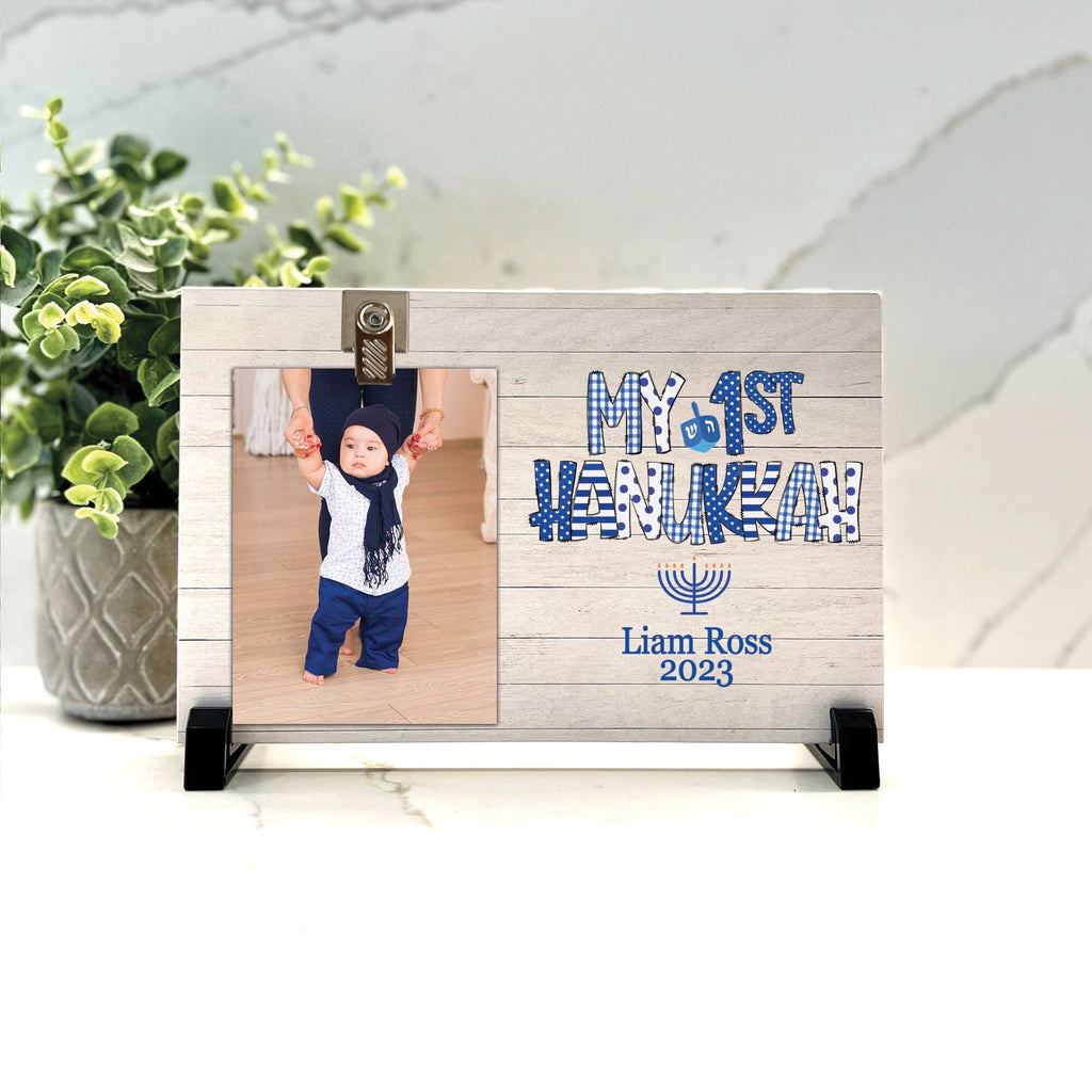 Customize your cherished moments with our First Hanukkah Personalized Picture Frame available at www.florida-funshine.com. Create a heartfelt gift for family and friends with free personalization, quick shipping in 1-2 business days, and quality crafted picture frames, portraits, and plaques made in the USA.