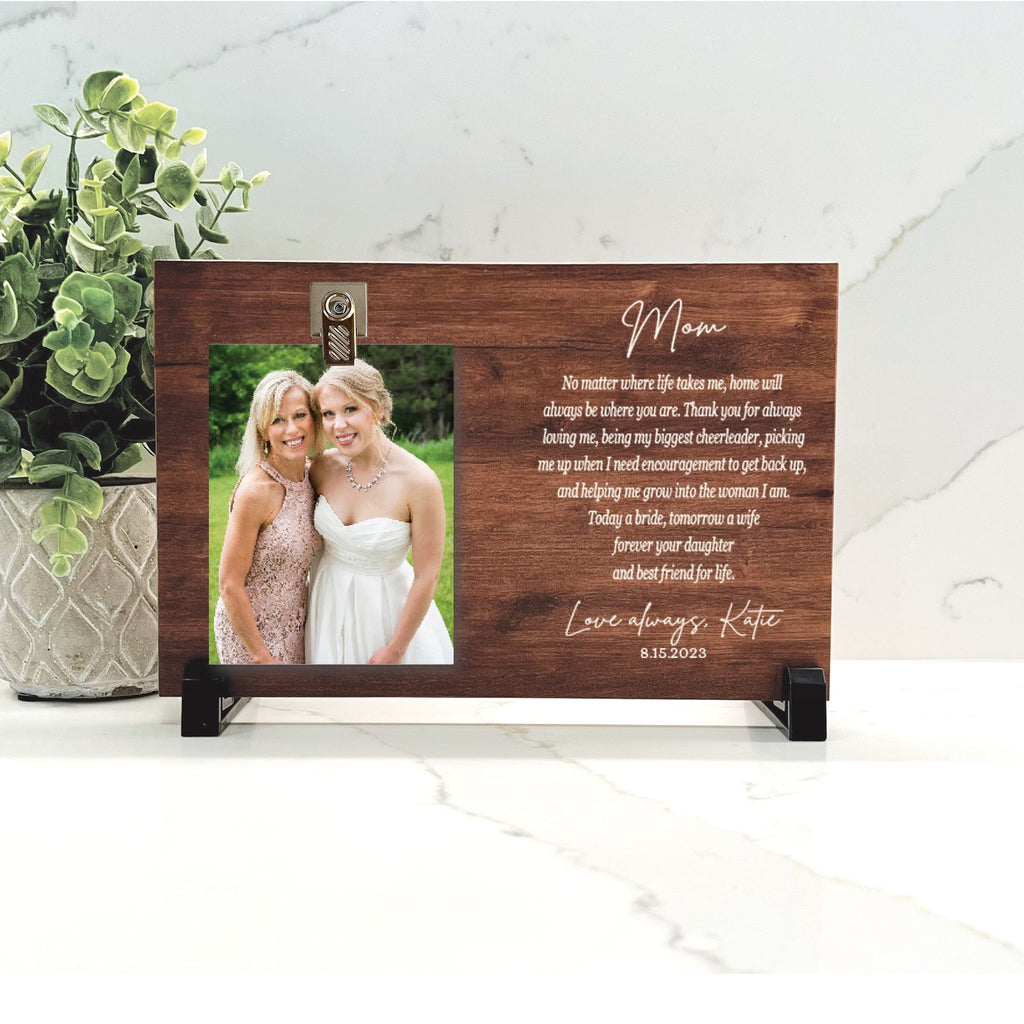 Customize your cherished moments with our Mother of the Bride Personalized Picture Frame available at www.florida-funshine.com. Create a heartfelt gift for family and friends with free personalization, quick shipping in 1-2 business days, and quality crafted picture frames, portraits, and plaques made in the USA.