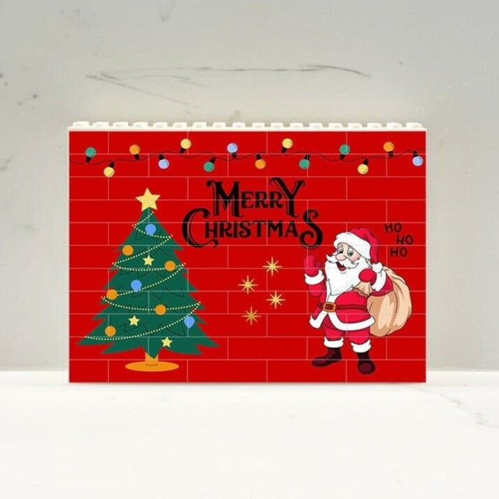 Merry Christmas Brick Puzzle, Christmas Building Blocks Puzzle, Fun Holiday Gift for family, couples, kids, friends