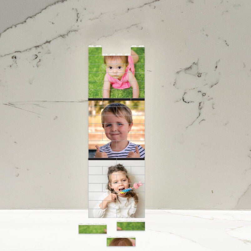 Custom Photo Strip Brick Puzzle, Personalized Building Blocks, Unique Photo Gift for family, couples, kids, friends, Valentine's day
