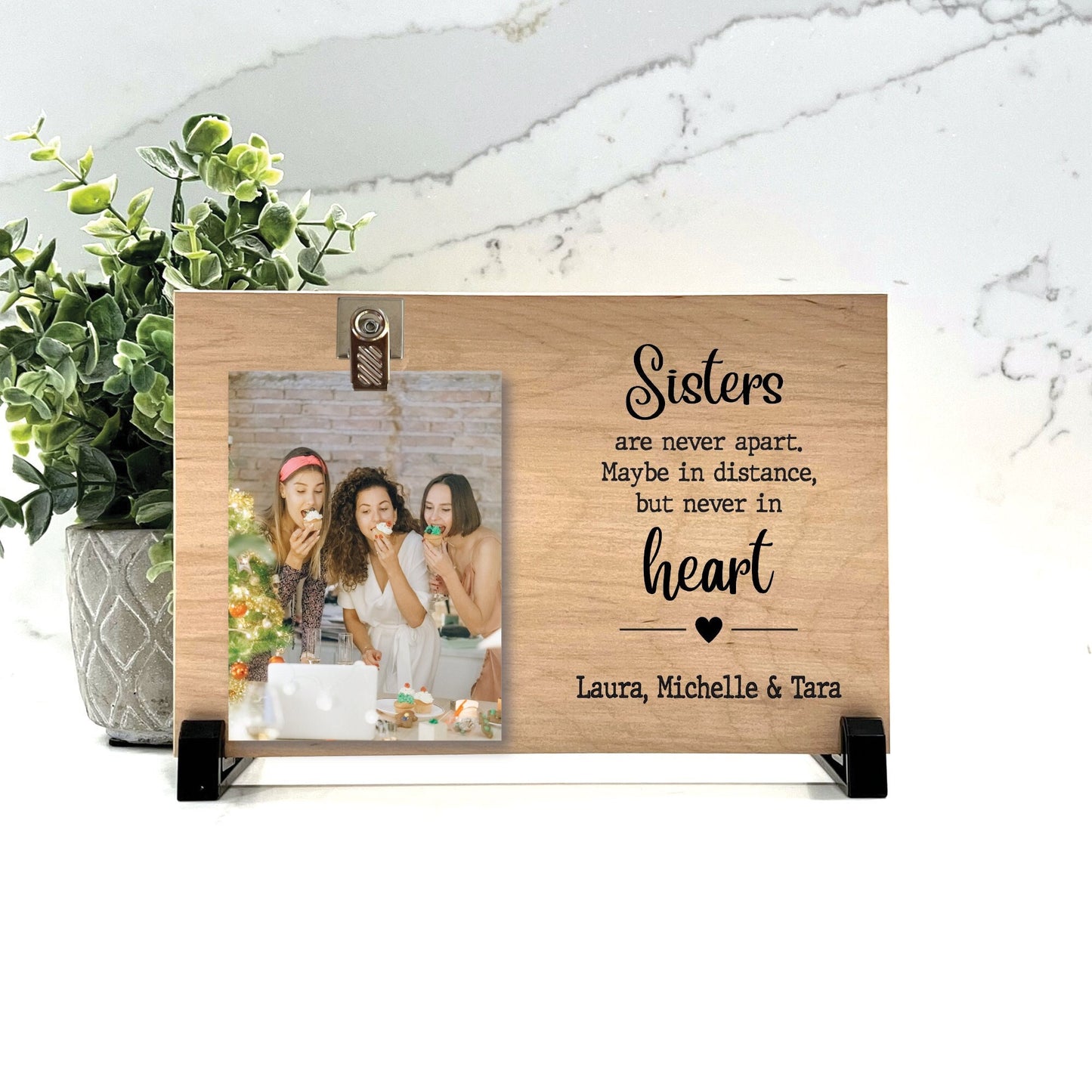 Sisters Frame, Sisters Gift, Gift Ideas for Sisters, Personalized Sister Frames, Custom Wood Sisters Frame, Background choice