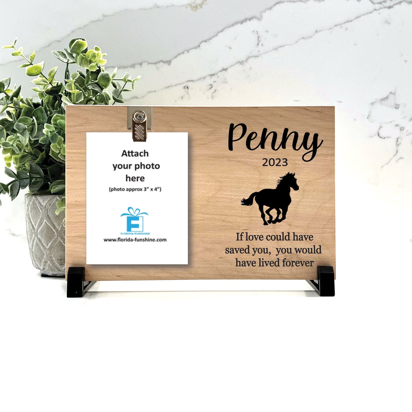 Horse Memorial Frame, Horse Memorial Gift, Horse Photo Memorial, Horse Loss Gift, Horse Keepsake, Remembrance Gift, Wood Memorial Frame