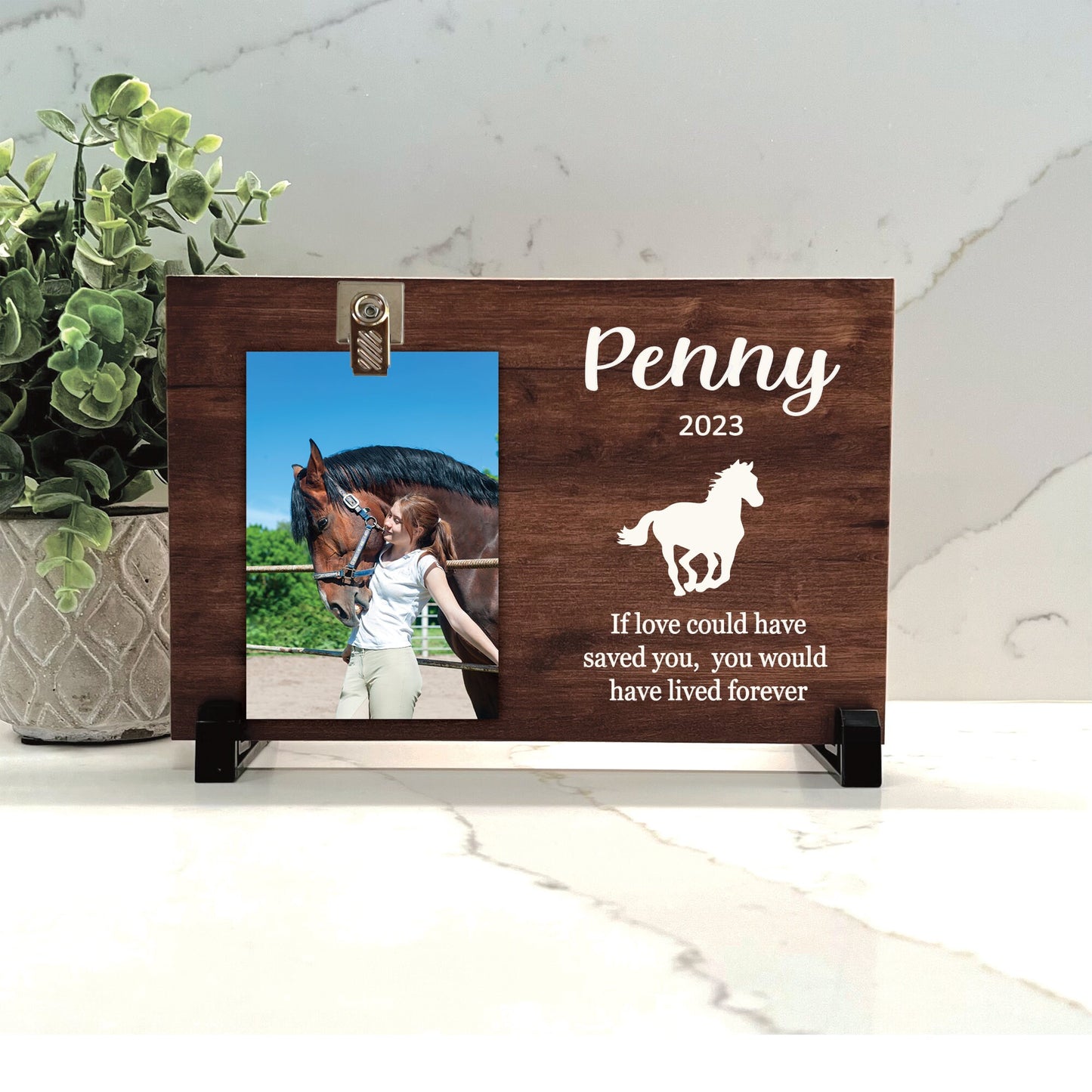 Horse Memorial Frame, Horse Memorial Gift, Horse Photo Memorial, Horse Loss Gift, Horse Keepsake, Remembrance Gift, Wood Memorial Frame