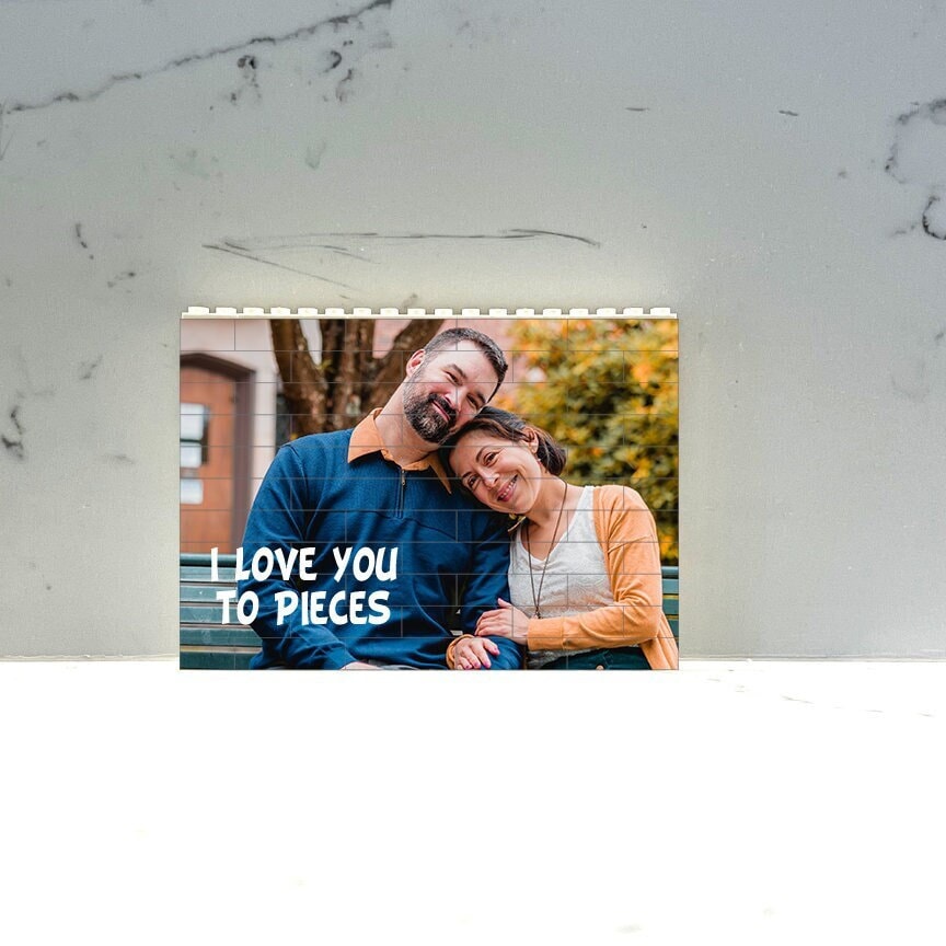I Love You To Pieces puzzle with photo, Personalized Valentines Brick Puzzles, Unique Photo Gift for couples, Photo Puzzle