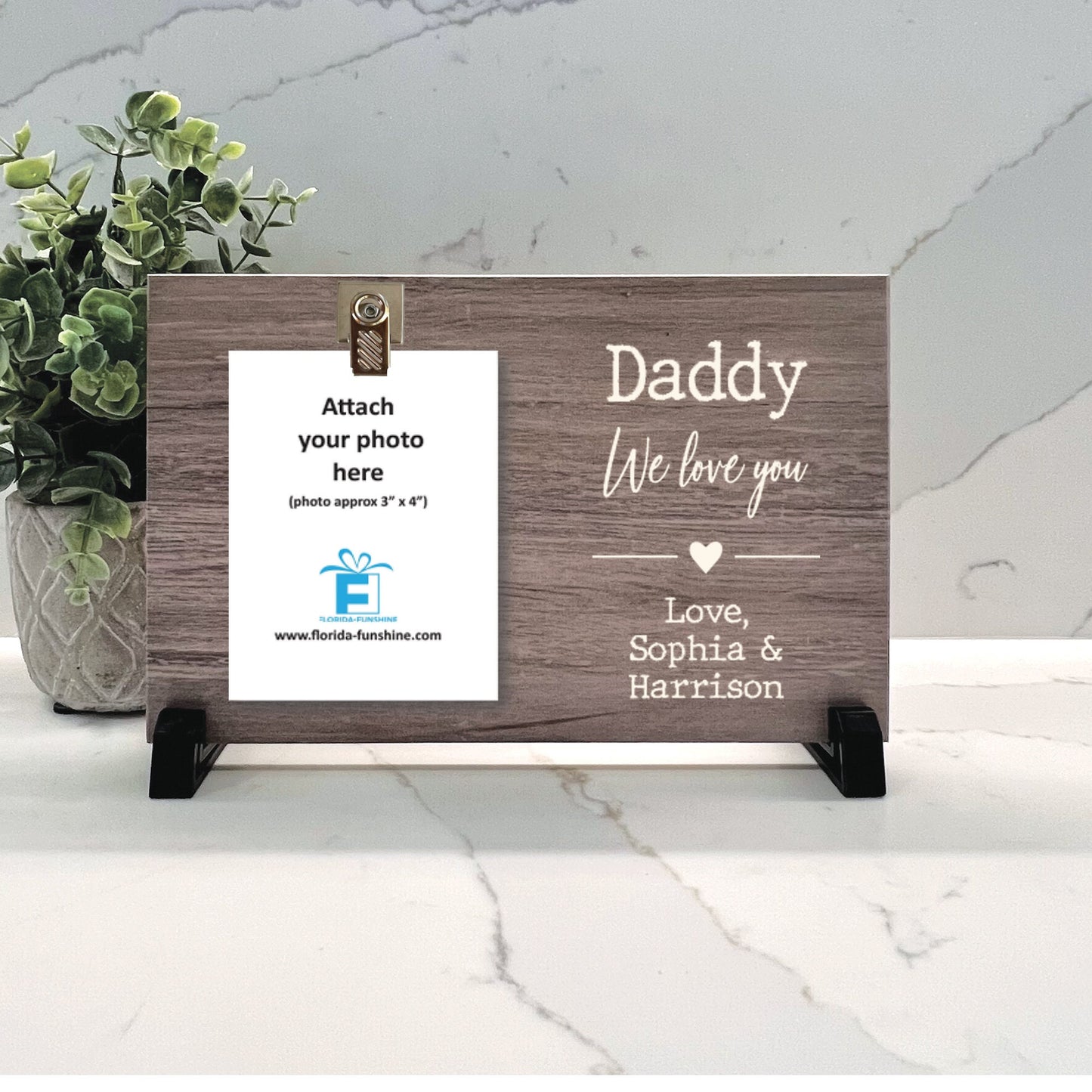 Daddy Frame, We love you Frame, Personalized Frame, Personalized Gift for Daddy, Father, Personalized Wood Frame from kids, Wood choice