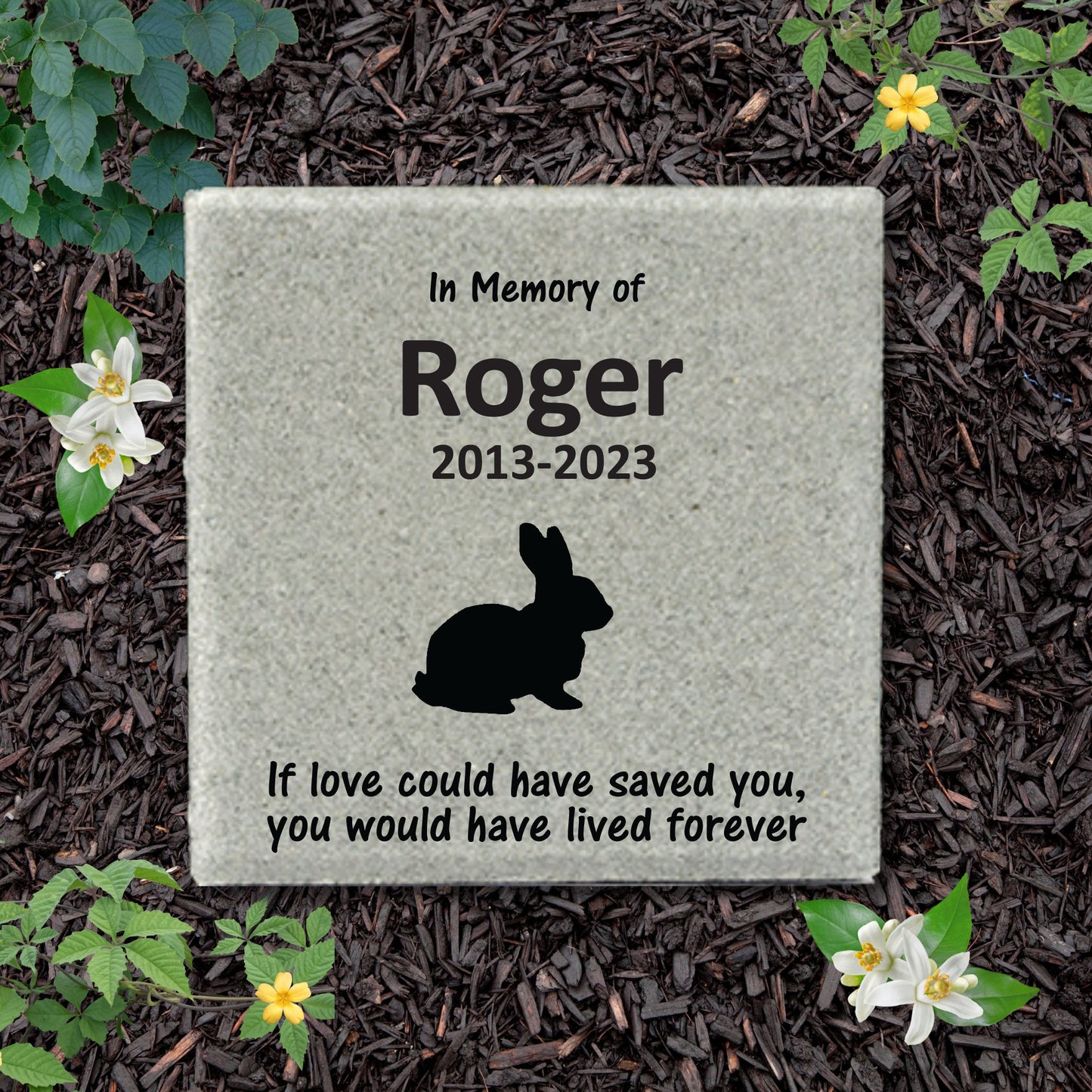 Rabbit / Bunny Memorial Stone- Pet Loss Gift -Loss of rabbit -Rabbit Sympathy gift- Personalized Rabbit Memorial Gift - Custom Pet Keepsake