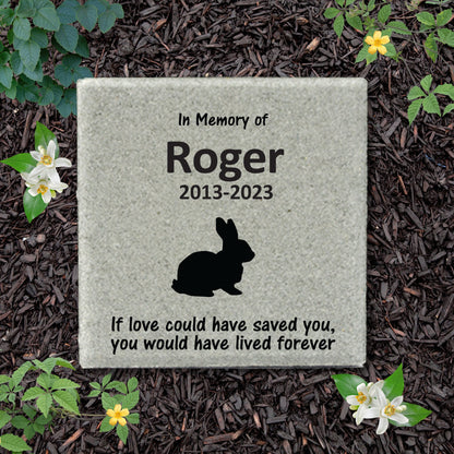 Rabbit / Bunny Memorial Stone- Pet Loss Gift -Loss of rabbit -Rabbit Sympathy gift- Personalized Rabbit Memorial Gift - Custom Pet Keepsake