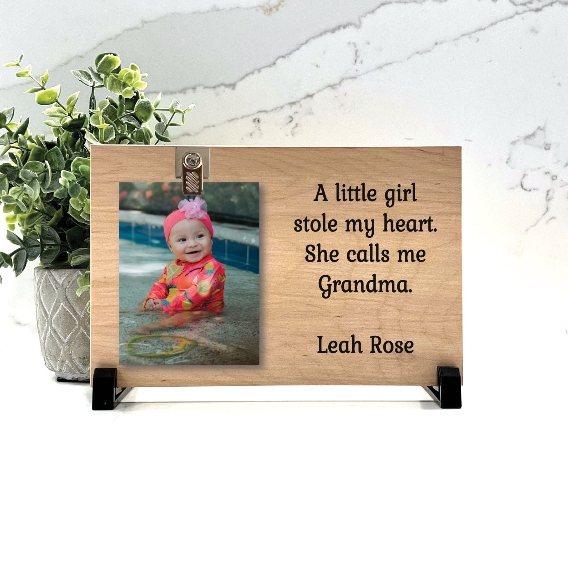 New Grandma gift, Custom Grandma Frame, Personalized Gift for new grandma, Wood Frame with baby's name, A little girl stole my heart...