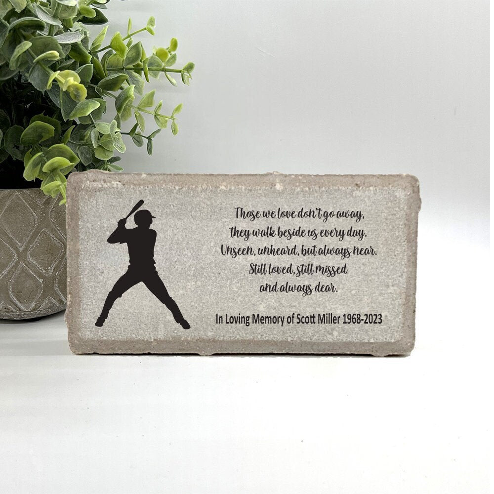 Baseball Player Memorial Gift - Memorial Stone - Sympathy Gift Bereavement Gift - Condolence Gift - Custom Memorial Gift- Funeral gift