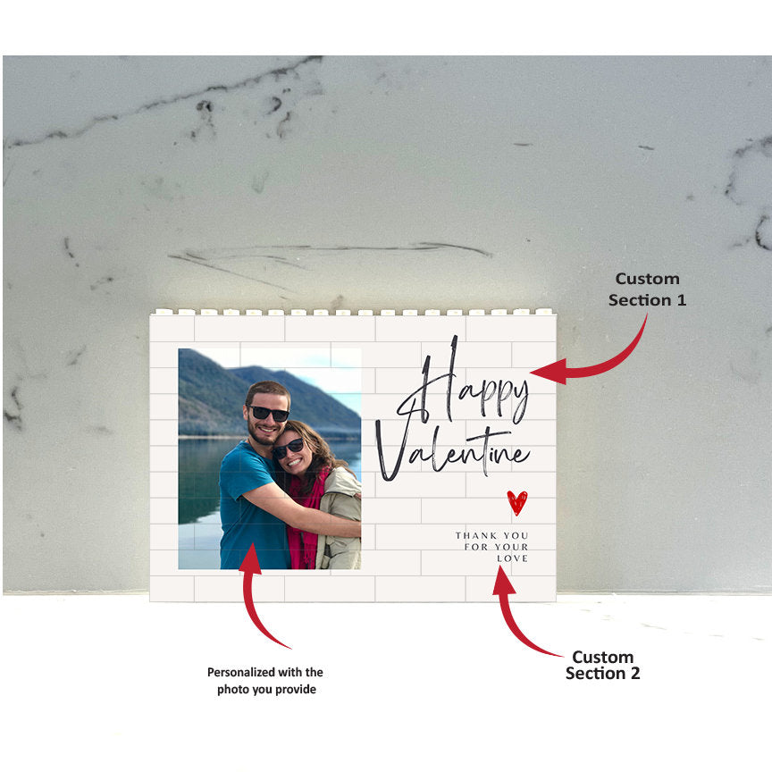 Valentine's Day Photo puzzle with custom message, Personalized Valentines Brick Puzzles, Unique Photo Gift for couples, Photo Puzzle