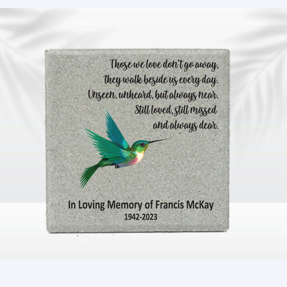 Memorial Stone, Sympathy Gift, Bereavement Gift, Funeral Gift, Hummingbird Memorial, Condolence Gift, Custom Memorial Gift, 12x12 Memorial
