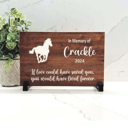 Horse Memorial Gift, Personalized Wood Horse Memorial Plaque, Pet Loss Gift, Sympathy Gift Bereavement Gift, Custom Horse Memorial Gift