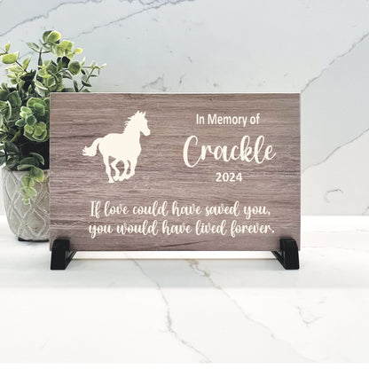 Horse Memorial Gift, Personalized Wood Horse Memorial Plaque, Pet Loss Gift, Sympathy Gift Bereavement Gift, Custom Horse Memorial Gift