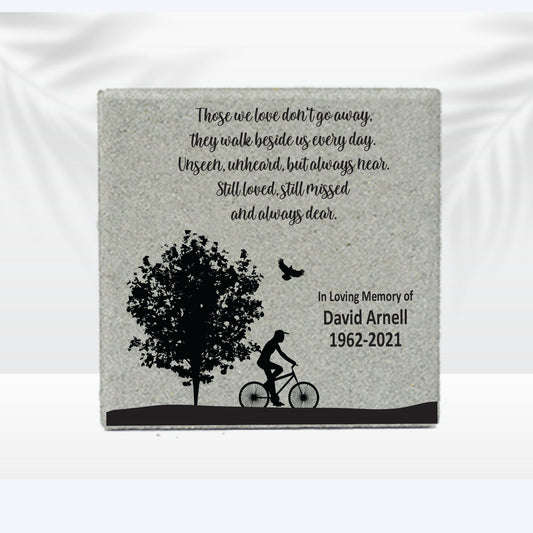 Memorial Stone - Bicycle Memorial Stone - Sympathy Gift Bereavement Gift Funeral Gift - Condolence Gift - Custom Memorial Gift