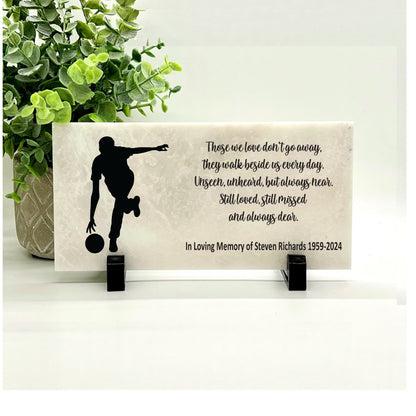 Bowler Memorial Gift - Memorial Stone - Sympathy Gift Bereavement Gift - Condolence Gift - Custom Memorial Gift- Funeral gift