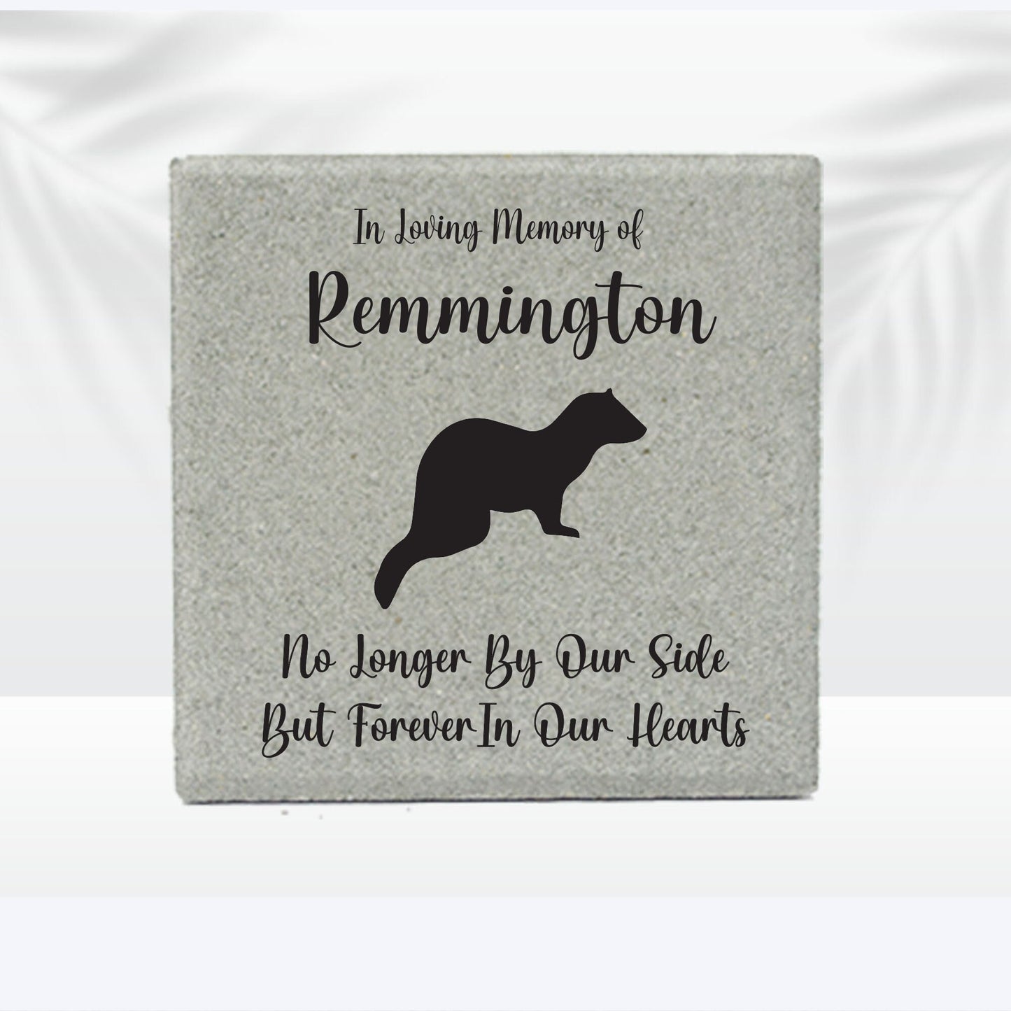 Ferret Memorial Stone- 12x12 Personalized Pet Keepsake- Loss of Ferret Sympathy Gift -Pet loss Gift- Pet Memorial Garden Stone