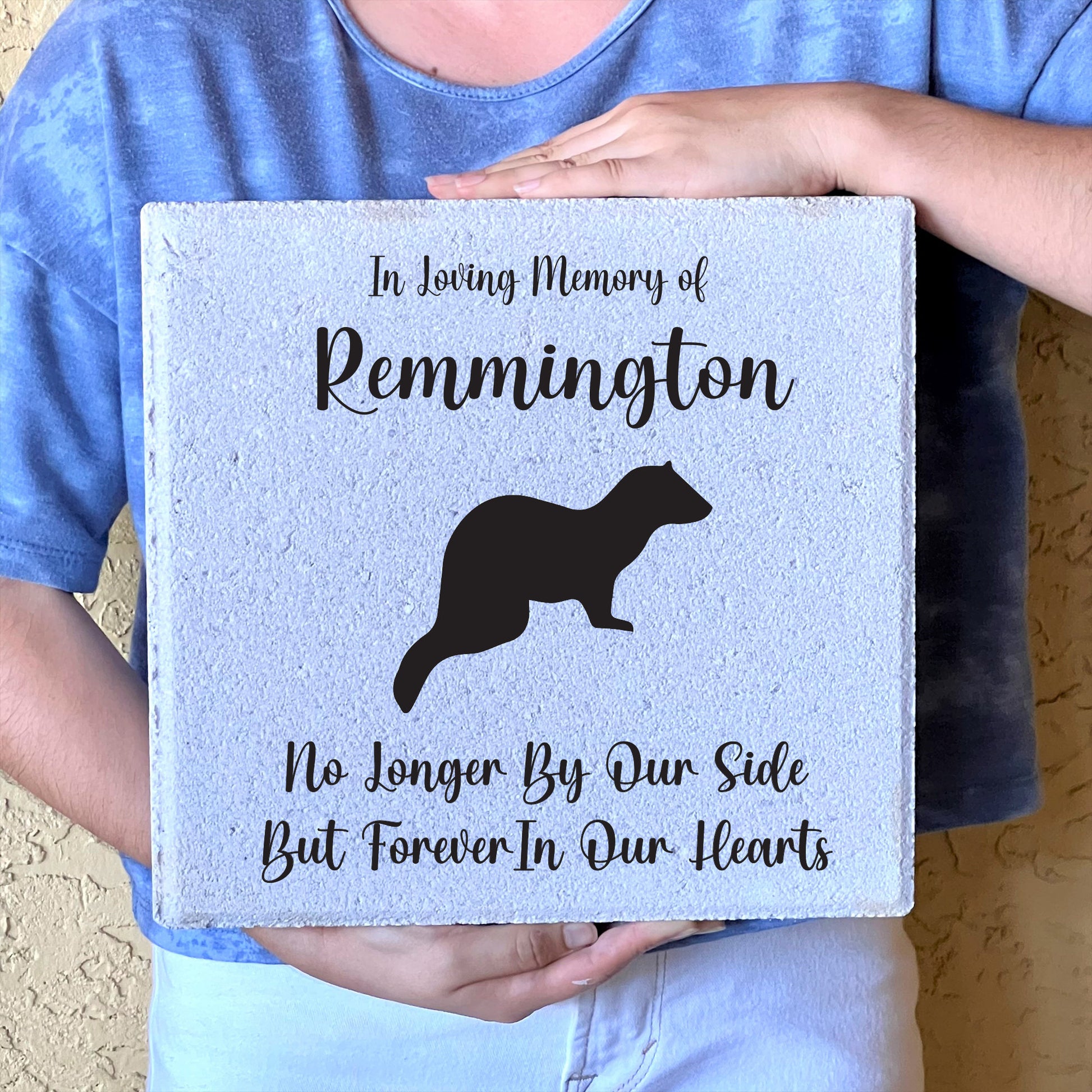 Ferret Memorial Stone- 12x12 Personalized Pet Keepsake- Loss of Ferret Sympathy Gift -Pet loss Gift- Pet Memorial Garden Stone