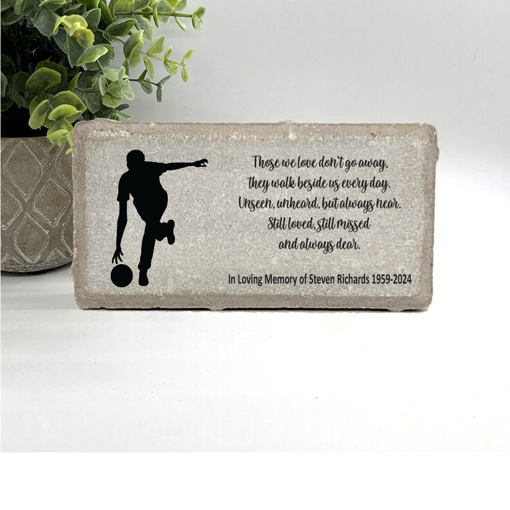 Bowler Memorial Gift - Memorial Stone - Sympathy Gift Bereavement Gift - Condolence Gift - Custom Memorial Gift- Funeral gift