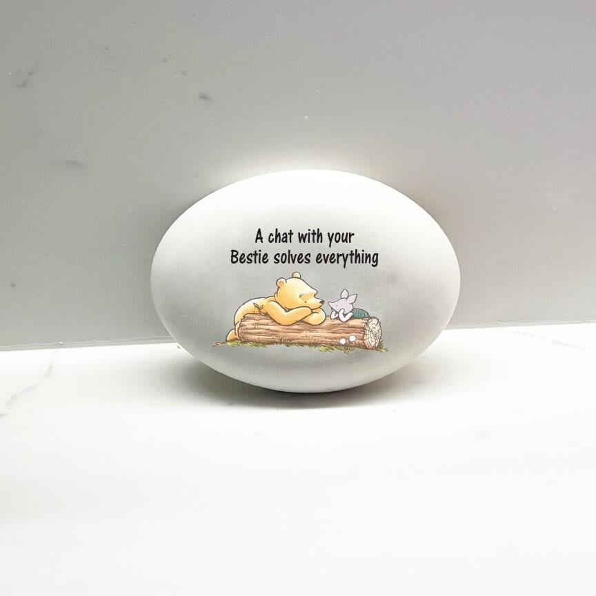 A chat with your Bestie solves everything - Cutom stone for indoors or outdoors. Religious Gift Stone - Custom Bestie Rock