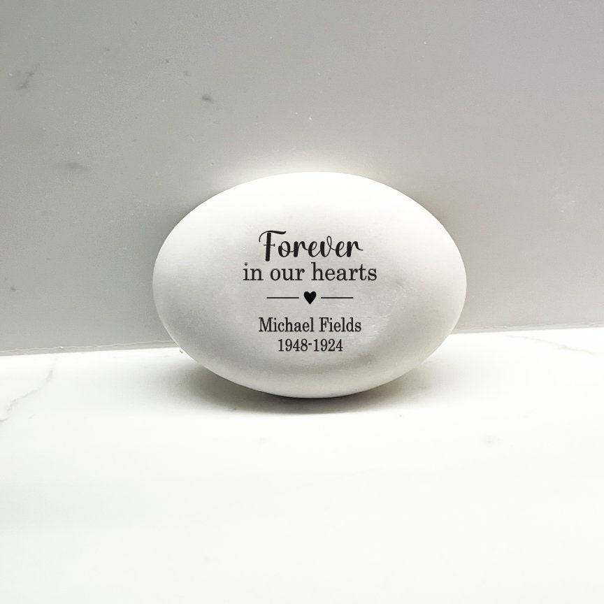 Memorial Stone, Forever in our hearts, Personalized memorial stone, Sympathy Gift, Condolence Gift, Custom Memorial Gift, Loss of loved one