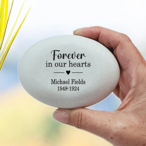 Memorial Stone, Forever in our hearts, Personalized memorial stone, Sympathy Gift, Condolence Gift, Custom Memorial Gift, Loss of loved one