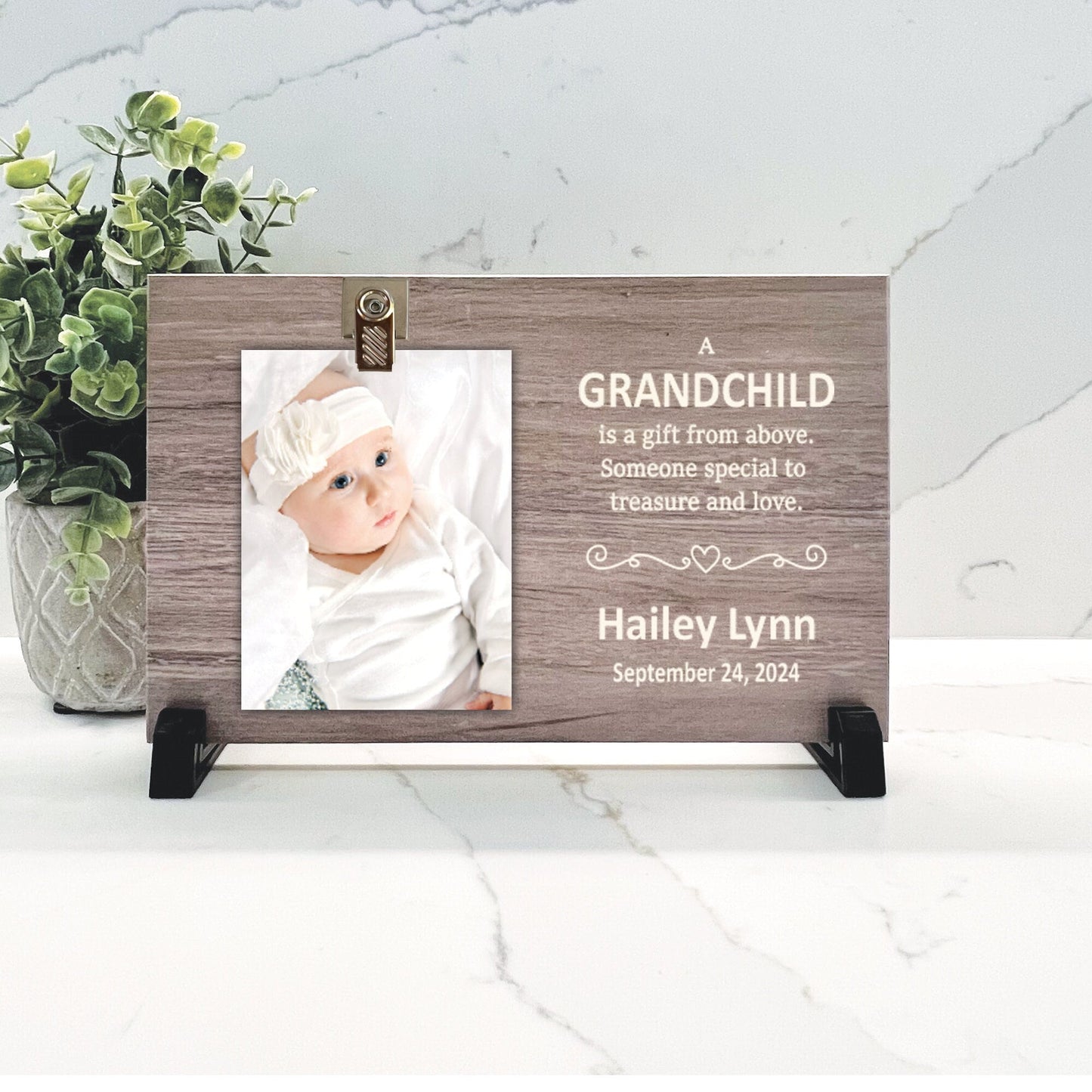 Grandchild Gift From Above Picture Frame | Personalized Grandchild Picture Frame | Custom Grandchildren Picture Frame | New Grandma Gift