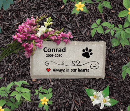 Paw Print Memorial Stone  - Always in our hearts